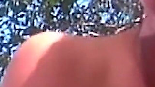 Squirting Pussy Fountain Drenches Outdoor Bench Hard