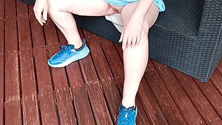 Horny west aussie shows her gaping cunt in slow mo