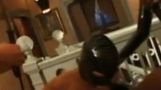 Humiliating whipping and dildo sucking