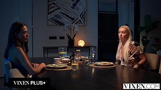 VIXEN Secret Girlfriends Vixi Rafi  Melanie Marie Share A Cock In Hot Threesome