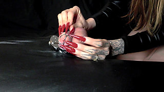 Making My Slave Hard In His Tiny Cage