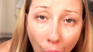 Blowjob with Hair and Saliva on the Hair and Head.