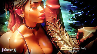 Orc Elf Alien Fantasy Blowjob & Titfuck Compilation - Animated Porn (ai Generated)