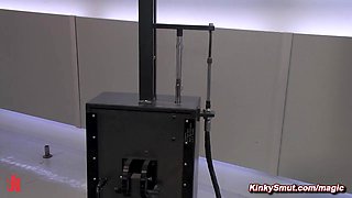 Beautiful teenager making love machines
