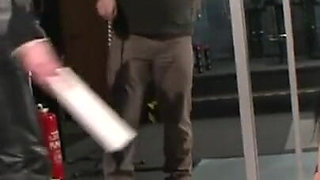 Humiliating bondage with whipping