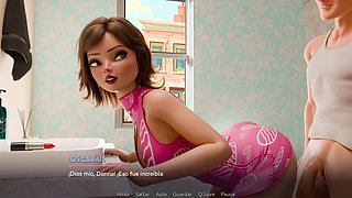 My mom's best friend invites me to fuck in the bathroom without anyone noticing - goodluke