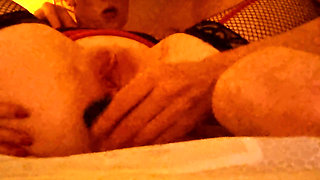 Big finger and big dildo in her pussy and ass