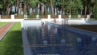 My Dorm 253: Daphne-scarlett Nude Pool Swim & Debbie-mark Talk