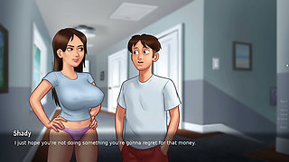 Paying Stepsis to suck on her Big Tits - Summertime Saga part 18