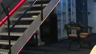 Masked guy spanked hard by thick babe