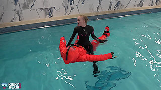 Human Life Raft - Inflated Suit Slave Pool Domination