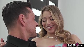 Sugar baby is in love with sugar father and sprays on his meaty manhood