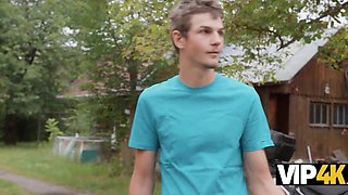 Tiny Nerdy Gal Cucks BF, Pleasing His Stepdad With Sex So That The Old Man Let Them Stay In His House