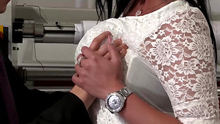 Busty MILF Pussy Fingered Wild by Multiple Studs