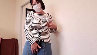 A Married Gal Draining in Front of a Mirror in a Crazy Way