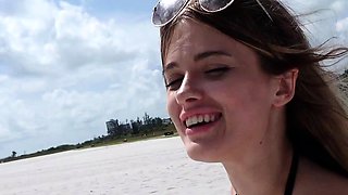 POV Public Blowjob with Skinny Blonde Teen on Sarasota