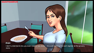 Summertime Saga Part 23 By DarkCookie - Hot milf caught him masturbating right in Her Bed and help him to cum well