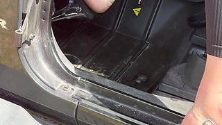 Pedal Pumping Size 16 Feet in Jeep Heels & Barefoot