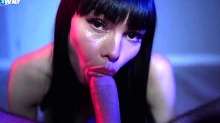 Wow, the neighbor got a oral job and came in her mouth -