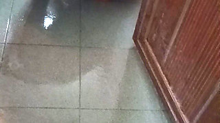 Aunty Showing Bathroom