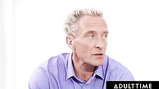 Blowbang sex with hottie John Strong from Adult Time