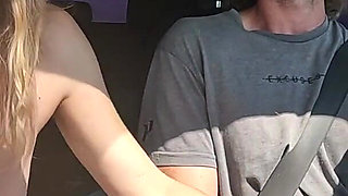 Sexy Blonde Swallows Cum After Road Head