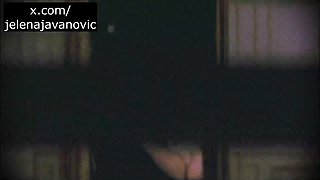 Spy Blonde Woman at the window