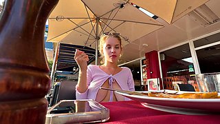 Gorgeous Big Tits Teen Topless Public