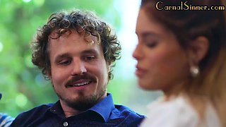 Roundbooty sluts sharing lucky guys dick