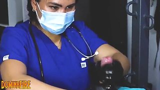 Nurse Femdom CBT Medical Exam with DominaFire - Cock Sounding & Handjob