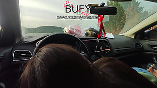 Turkish high school girl gives a to her teacher in the car, takes it deep down her throat and then swallows the.