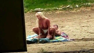 Big Facial for Big Boobed Blonde MILF