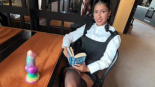 Hot fuck with a nasty big ass Latina in black stockings who drives me wild with her tight pussy
