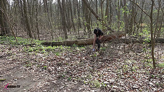 Elisa 18 & Bella X - Outdoor Blowjob, Masturbating and Peeing in the Woods