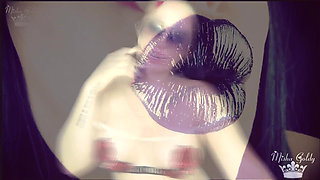 Glossy lips and big tits mind fuck with joi and cum countdown