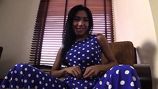 Bombastic ladyboy teen Mos stretched BB