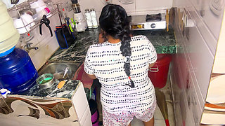 Angry Desi Maid Gets Fucked Hard by Boss in Kitchen Intense Kitchen Sex