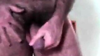 Hairy Daddy Strokes His Cock