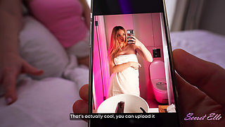 GF's Stepsister Begging for More and Gets Unexpected Creampie, When GF in the Shower - Secret Elle
