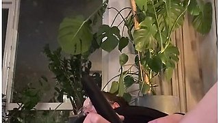 Playing with a magic wand and smoking