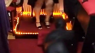 Hot Wax Dripping on Bound Submissive's Ass Cheeks