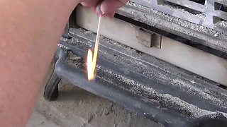 The maid - lighting the fire