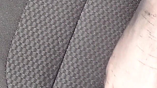 Feet of Nylonjunge in Pantyhose in Car