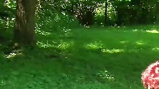 German couple meets woman while walking in the forest and takes her to fuck