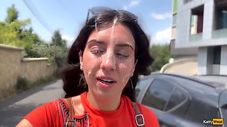 Public Blowjob In The Bushes With Stranger And Crazy Cumwalk Covered In Cum - Katty West