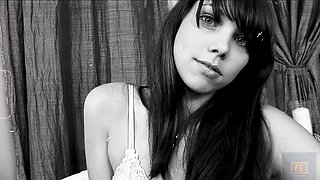 Classic Cute Teen Oley Lingerie Striptease in Bedroom