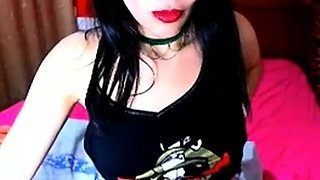 Emo Cam Girl Plays with Dildo