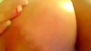 Big-Titted Webcam Girl Self-Sucks Hands-Free