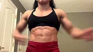Brunette solo darling masturbating at home