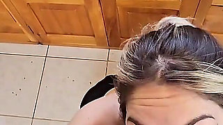 Punishment for My Servant Stepmom for Coming, Made up and Without Thong, to Clean My House.